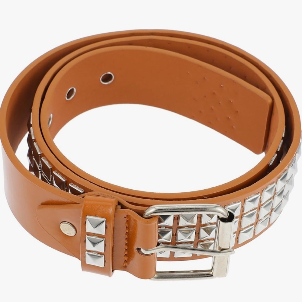 Women's Tan Silver Studded Belt NWT